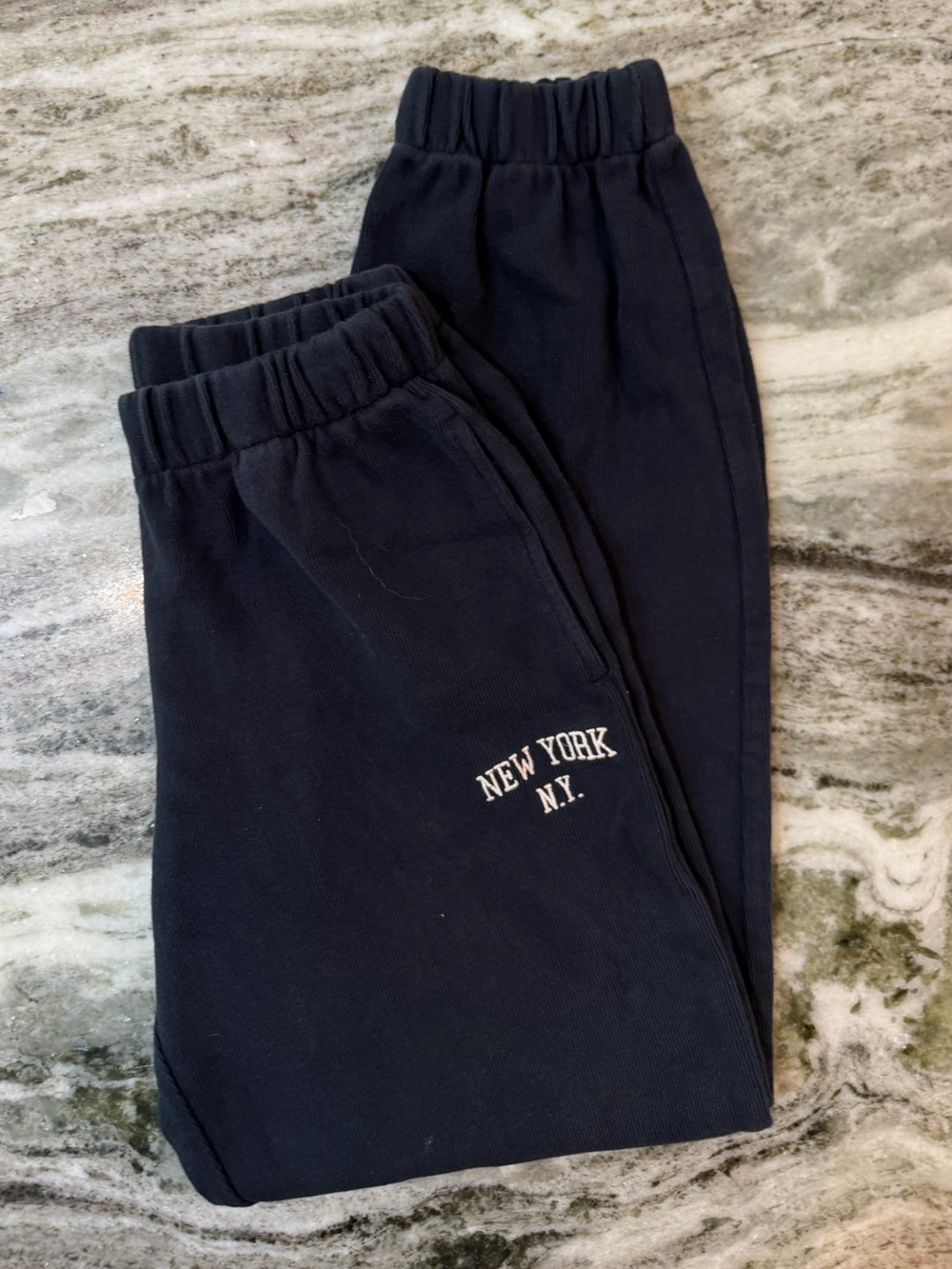 Brandy Melville Navy 'New York N.Y.' Cotton Joggers